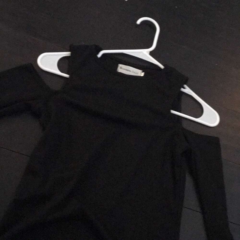 Black off the shoulder shirt